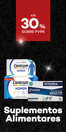 Suplementos para Homem com destaque promocional de até 30% sobre preço de Venda ao Público Recomendado